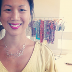 Happy customer wearing her new Artistry Industrial necklace.